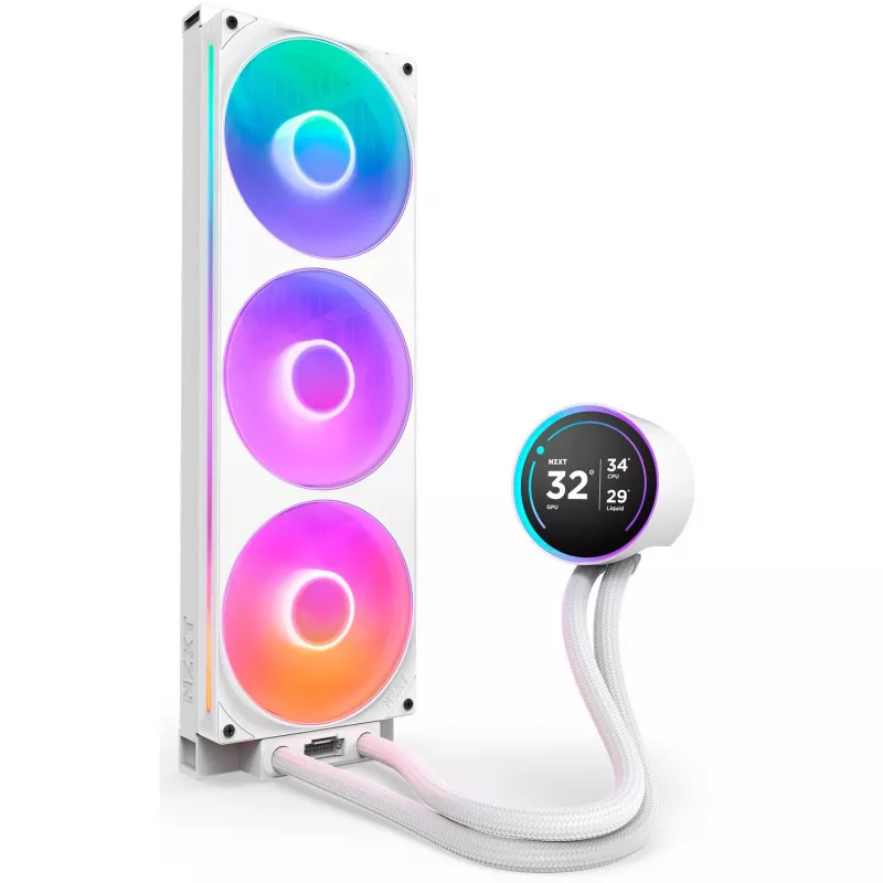 NZXT Kraken Elite 420 RGB 420 mm skystas aušinimas baltas