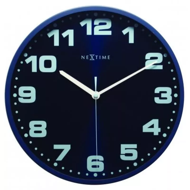 NeXtime klok Dash Blue 3053bl, 35 cm skersmens, sieninis, mėlynas