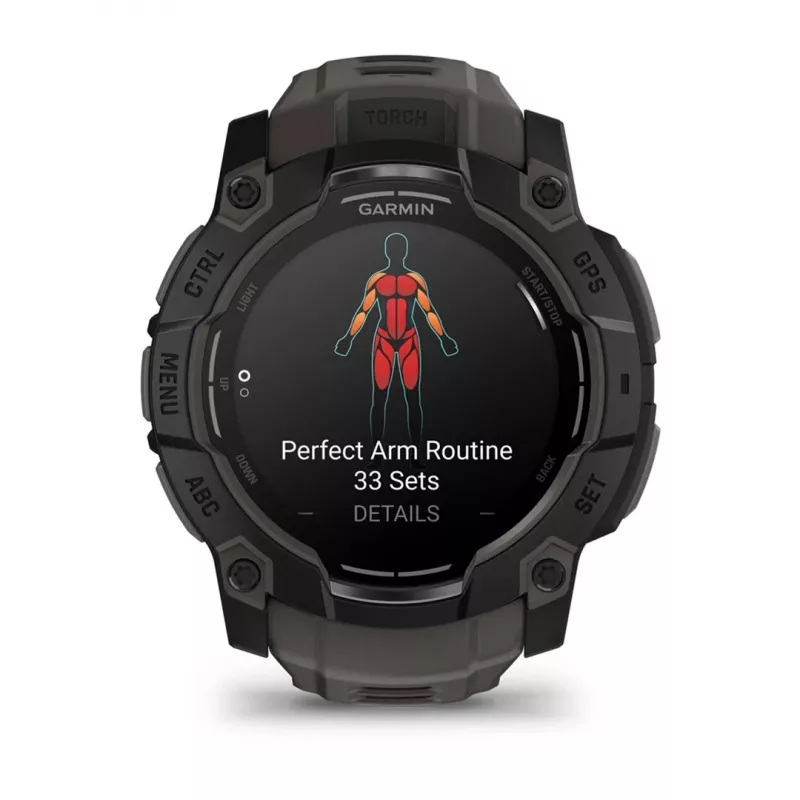 Garmin Instinct 3 AMOLED 3,3 cm (1,3 colio) 50 mm Skaitmeninis 416 x 416 pikselių Liečiamas ekranas Juodas GPS (palydovas)