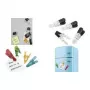 Magnetiniai laikikliai WEDO Notiz-Magnethalter GLOSSY 4 vnt. komplektas juodi/skaidrūs su spaustuku