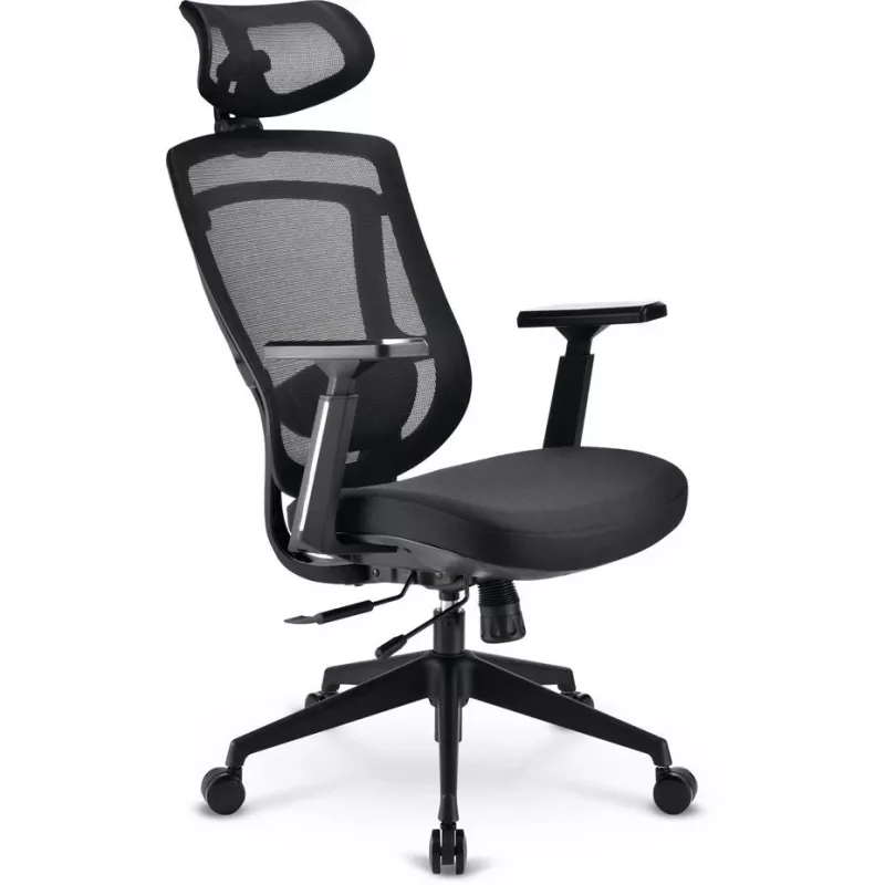 Biuro kėdė Sharkoon OfficePal C20, paminkštinta sėdynė, tinklinis atlošas, juoda