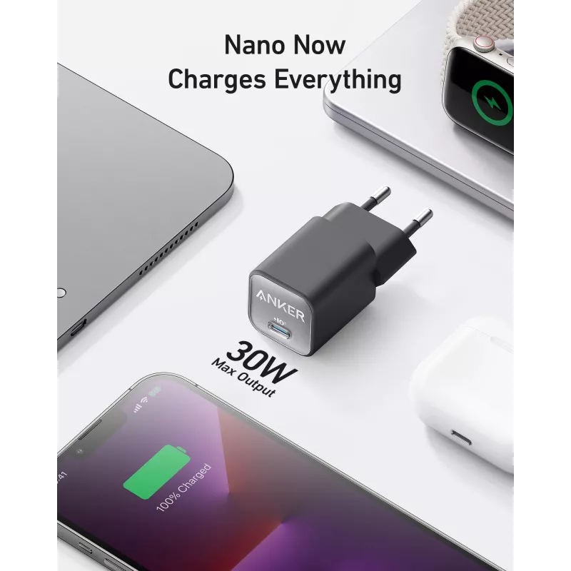 Anker 511 įkroviklis (Nano 3), 30 W, 1x USB-C, baltas