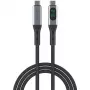 USB-C laidas 4smarts 541438 USB4 Gen 2x2 1,5 m juodas pilkas