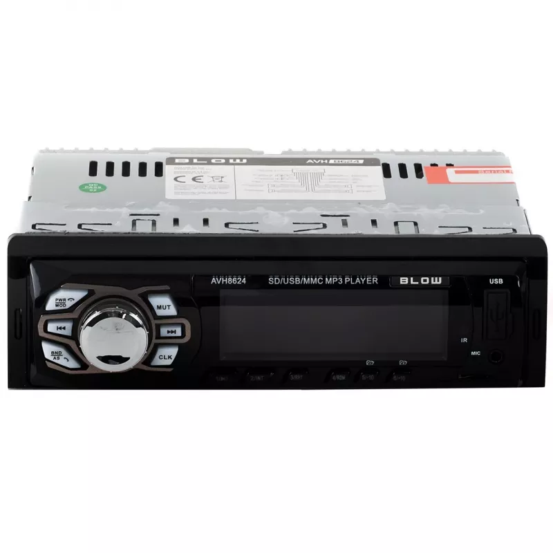 Automagnetola BLOW AVH-8624 – FM RDS, 45W RMS, Bluetooth, USB, MicroSD, AUX, LCD ekranas, nuotolinis valdymas, juoda