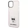 Karl Lagerfeld KLHCP14MCTRI kietas dėklas iPhone 14 Plus / 15 Plus 6.7 rožinis / rožinis permatomas Choupette Body