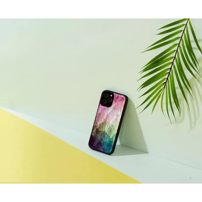 iKins apsauginis dėklas Apple iPhone 12 Pro Max — vandens gėlės raštas, juodas