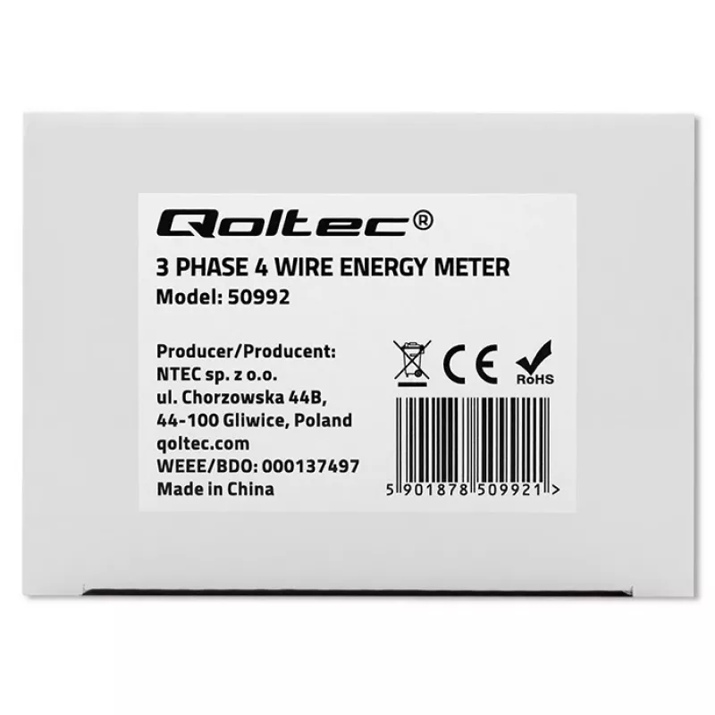 Trifazis elektroninis skaitiklis QOLTEC 50992 400V 100A