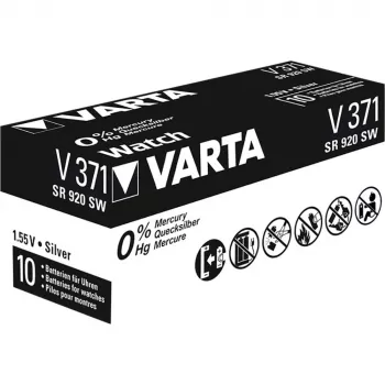 Varta 00371101111 sidabro oksido mygtukinė baterija 371, 30 mAh, sidabrinė