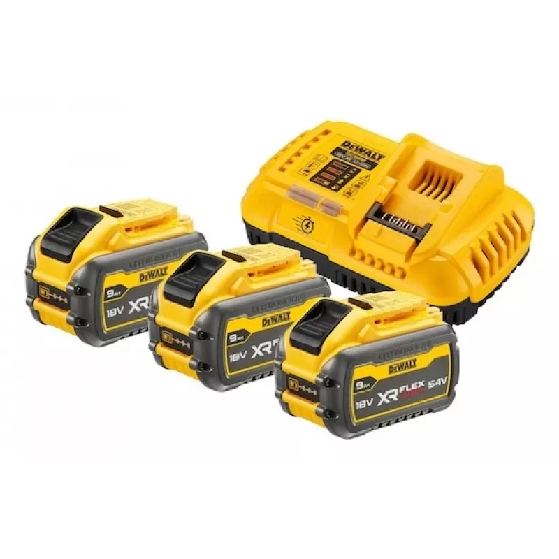 DeWalt DCB118X3 akumuliatoriaus ir įkroviklio rinkinys – 9 Ah Li‑Jonų baterija su įkrovikliu