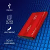 Išorinis HDD/SSD dėklas QOLTEC 51860 2,5 colio SATA III diskams, USB Type-A, 5 Gbit/s, aliuminis, raudonas