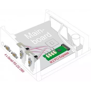 DeLOCK M.2 kortelė į 4 x Serial RS-232 DB9 PCIe 2.1