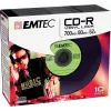 EMTEC Vinyl Look - 10 vnt. CD-R - 700 MB (80 min) 52x - Mėlyna, Geltona, Alyvinė, Žalia, Rožinė - Plonas Jewel dėklas