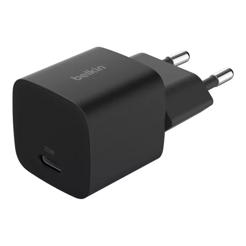 USB-C įkroviklis Belkin BOOSTCHARGE 25W Power Delivery Black – greitas sieninis adapteris su USB-C PD 25W