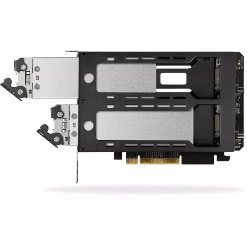 Mobilus laikiklis RAIDSONIC ToughArmor MB842MP-B — 2 išimami lizdai M.2 NVMe diskams, PCIe 4.0 x16
