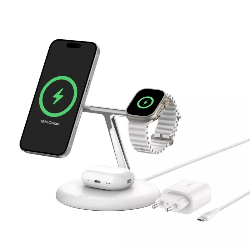 Belkin WIZ023VFBK belaidis įkroviklis ausinėms, išmaniajam telefonui ir išmaniajam laikrodžiui, juodas, USB, 15 W