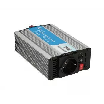 Įtampos keitiklis Extralink OPIP-300W 12V 300W gryno sinuso, aliuminio korpusas, aktyvus aušinimas