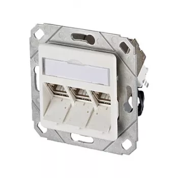 METZ CONNECT BTR C6A modulis 3 prievadai 270° UPk - jungties lizdas, įmontuojamas - RJ-45 x 3 - gryna balta, RAL 9010 (130B12D31102-E)