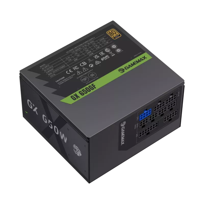 Gamemax GX 650GF maitinimo blokas, 80 PLUS Gold, 650 W