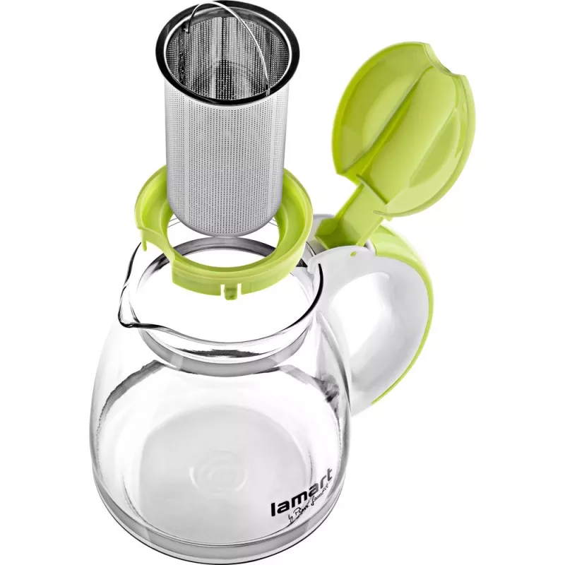 Arbatinukas infuzeris Lamart LT7028 žalias permatomas 13 cm skersmuo 155 mm aukštis
