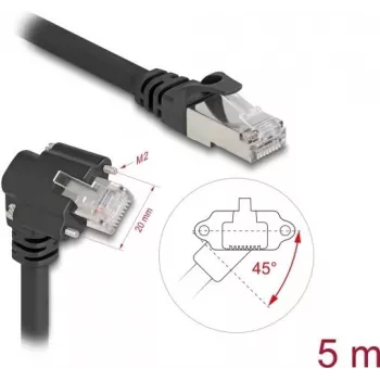 DeLOCK tinklo kabelis juodas 5 m Cat6 S/FTP RJ-45