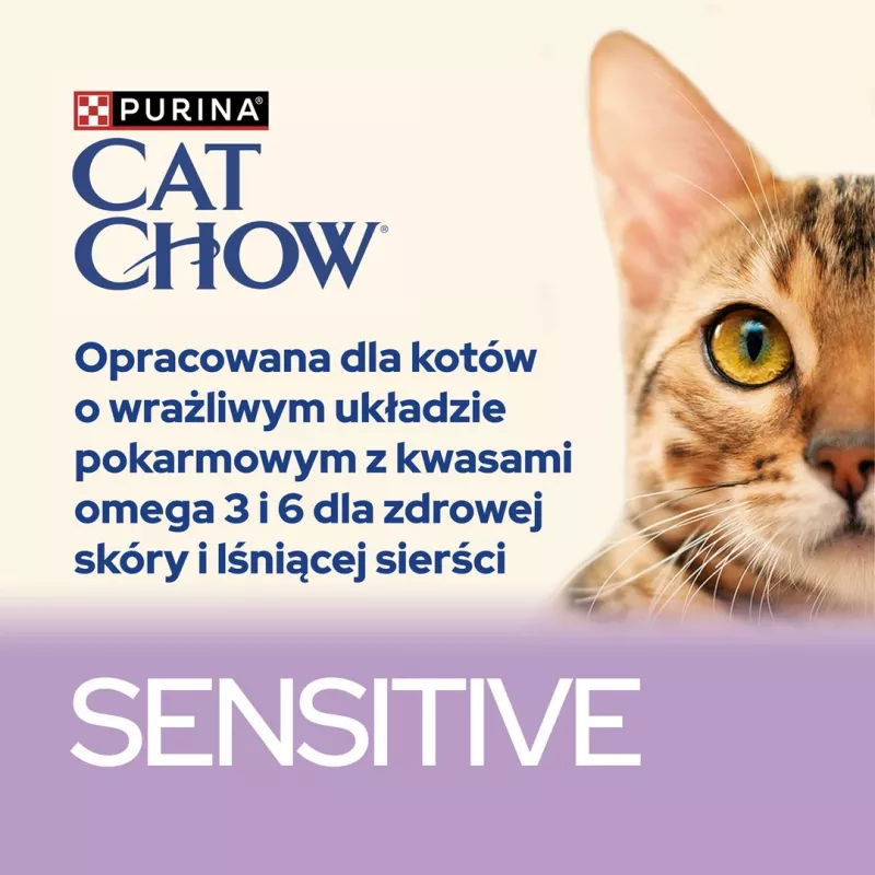 Purina Cat Chow Sensitive Gig su lašiša ir cukinija padaže – šlapias ėdalas katėms – 85 g