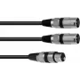 Audio kabelis XLR 3 kontaktų 2 x XLR 3 kontaktų juodas Omnitronic 30225203