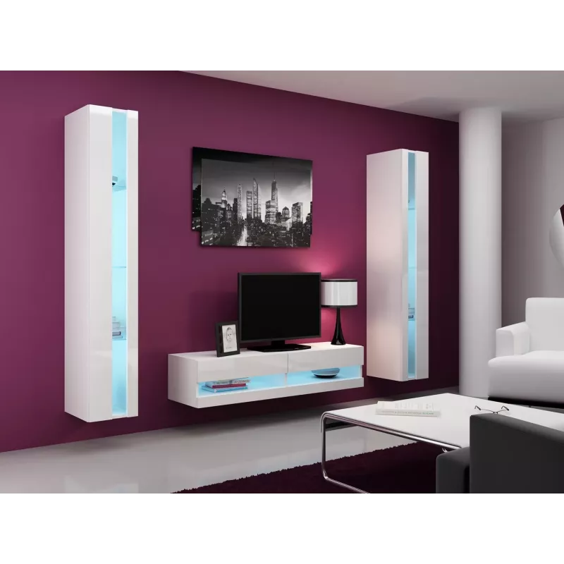 Cama lentynų blokas VIGO NEW 180/40/30 baltas/baltas blizgesys