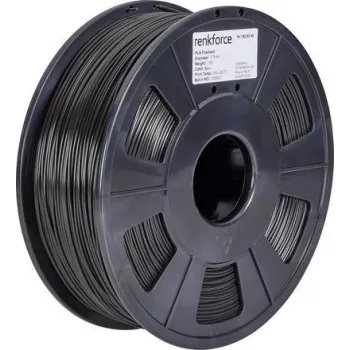 Renkforce RF-4511188 3D spausdinimo medžiaga polilaktido rūgštis (PLA) juoda 1 kg (RF-4511188)