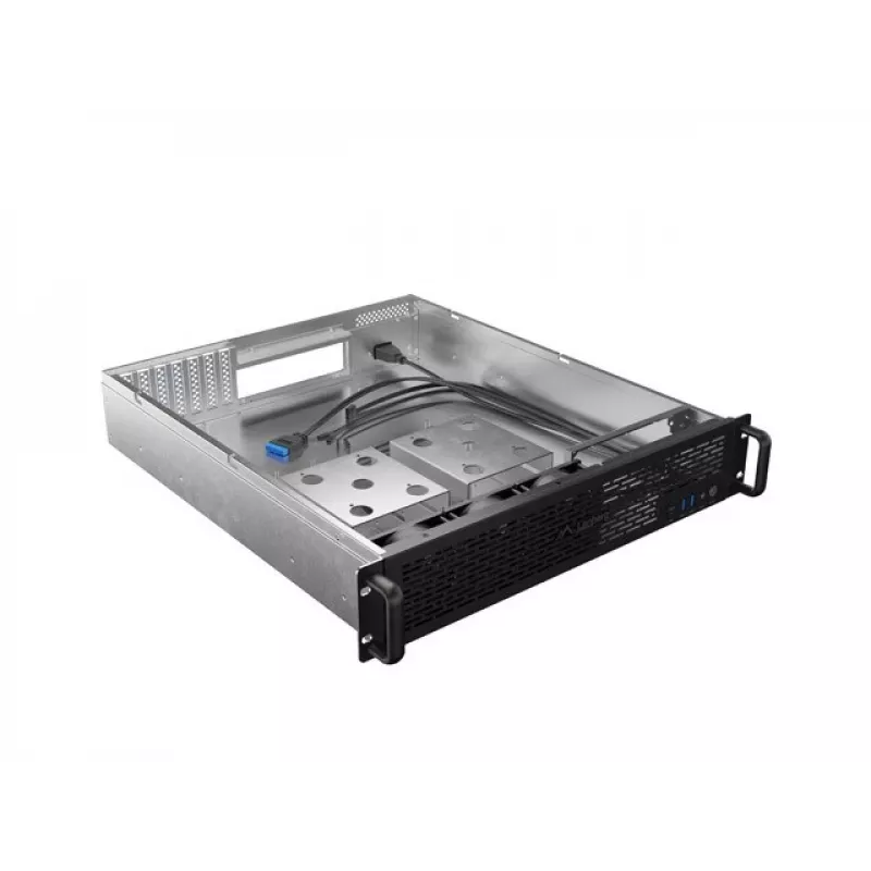 Lanberg SC01-5202-12B 2U juodas 19 inch stovo korpusas su 3 ventiliatoriais HDD+SSD