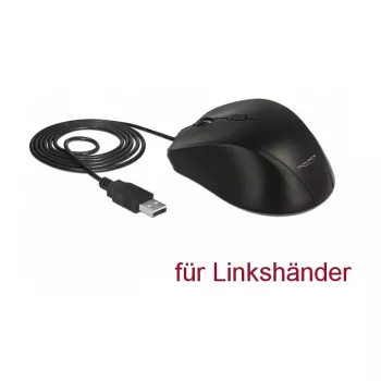 Pelė DeLOCK 12548, kairiarankiams, USB Type-A, optinė, 2400 DPI