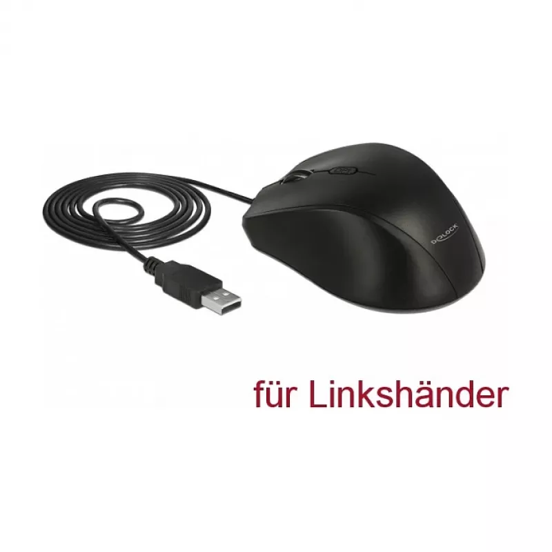Pelė DeLOCK 12548, kairiarankiams, USB Type-A, optinė, 2400 DPI