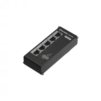 Teltonika NETWORKS TSF010 plokščiasis Ethernet jungiklis, nevaldomas Fast Ethernet (10/100), DIN bėgelis, juodas