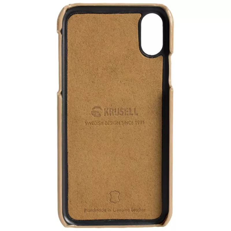 Krusell Sunne 2 Card dėklas iPhone XS Max 16,5 cm smėlio spalvos
