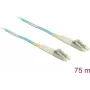 DELOCK InfiniBand / šviesolaidinis kabelis 75 m MMF OM3 2x LC – akuamarino spalvos