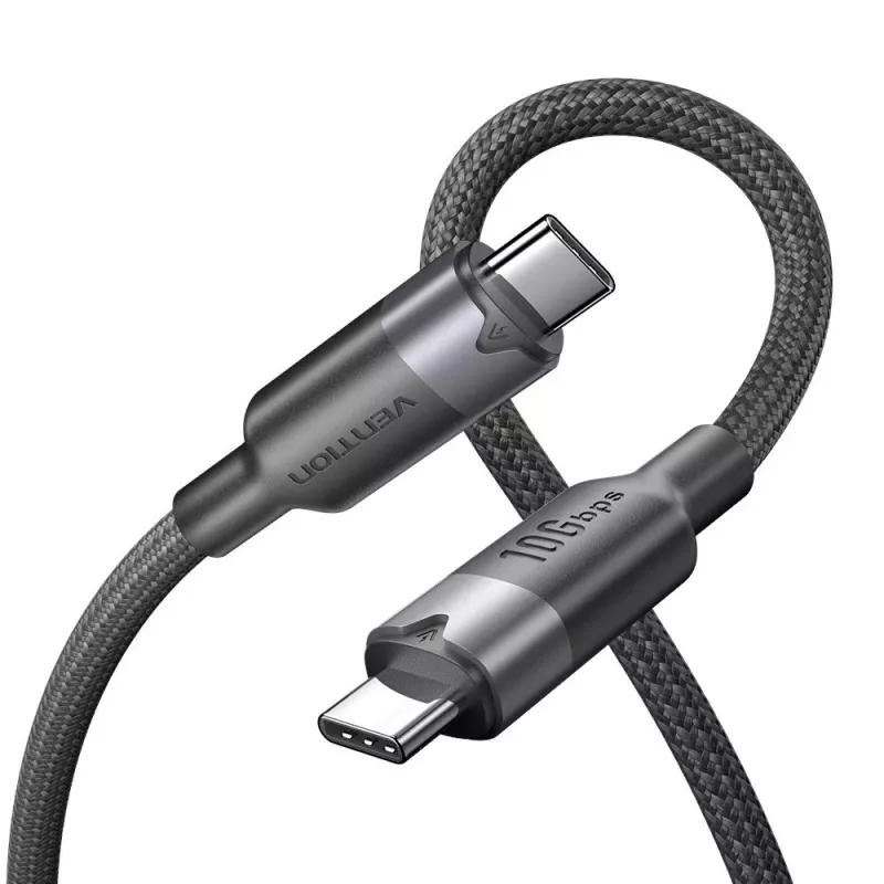 Vention USB 3.2 5A 10Gbps 1m juoda USB-C į USB-C laidas