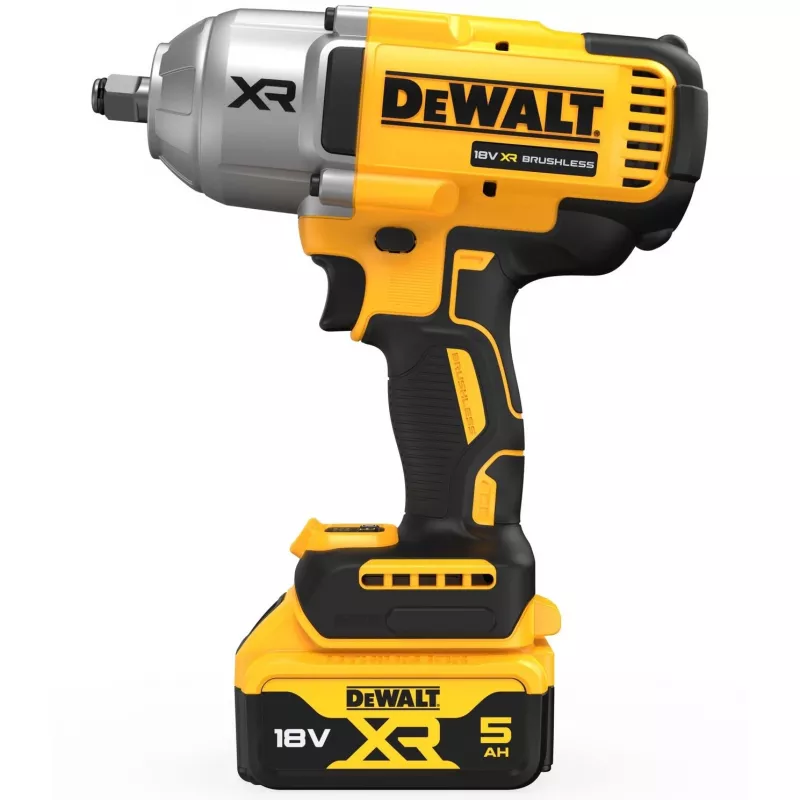 DeWALT DCF900P2T-QW 1/2 colio smūginis veržliaraktis bešepetėliu varikliu 18 V, 1898 N·m, 5 Ah baterija, 2 baterijos, įkroviklis, dėklas