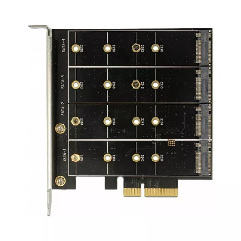 PCIe sąsajos plokštė DeLOCK 89888, 4x M.2 SATA