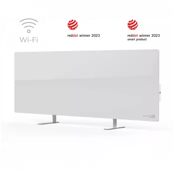 AENO Premium Eco Smart Šildytuvas, 700W, Grūdintas stiklas, Infraraudonasis+konvekcinis šildymo tipas, Kištukas: Europos (E/F tipas), BALTA