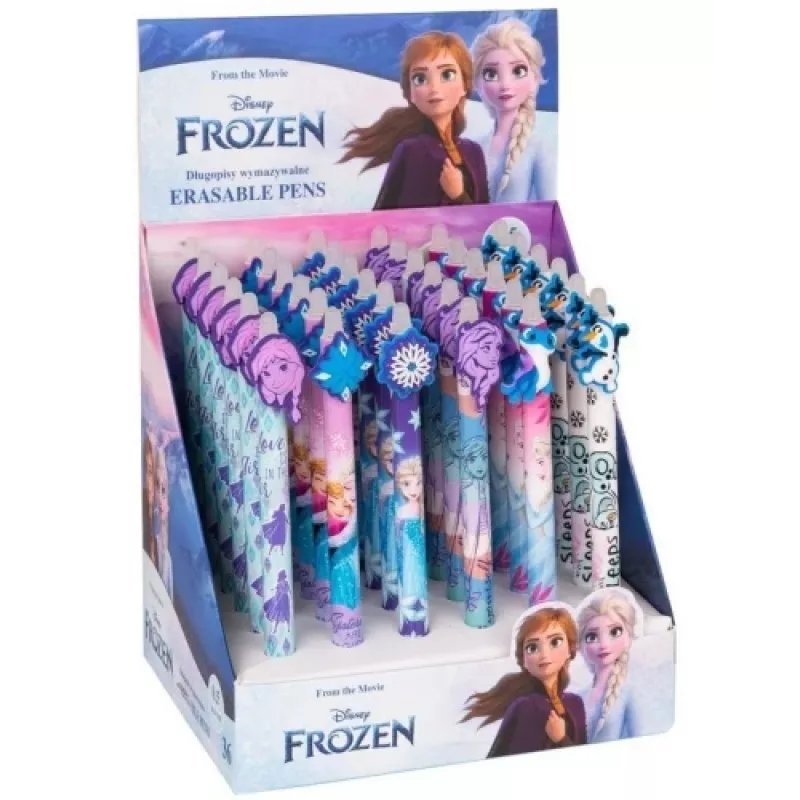Ištraukiamas trinamas rašiklis Cool Pack Disney Frozen 53703PTR – mėlyni rašalai, ištraukiamas antgalis