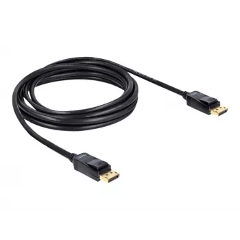 DisplayPort kabelis DeLOCK 82424 3 m Vyriškas-Vyriškas Auksuotas Juodas