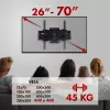 Sieninis TV laikiklis MACLEAN MC-781 66–177,8 cm (26–70 colių) ekranams, pakreipimas -12–2°, VESA 100x100–400x400, maks. apkrova 45 kg, juodas
