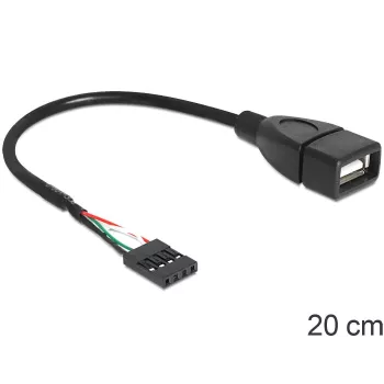 Delock laidas USB Pin Header lizdas > USB 2.0 Type-A lizdas 20 cm (83291)