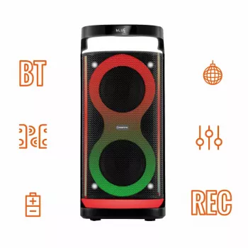 Nešiojamas garsiakalbis MANTA SPK0601B100, 100 W, Bluetooth, karaoke, belaidis mikrofonas, baterija, ekvalaizeris, disko apšvietimas