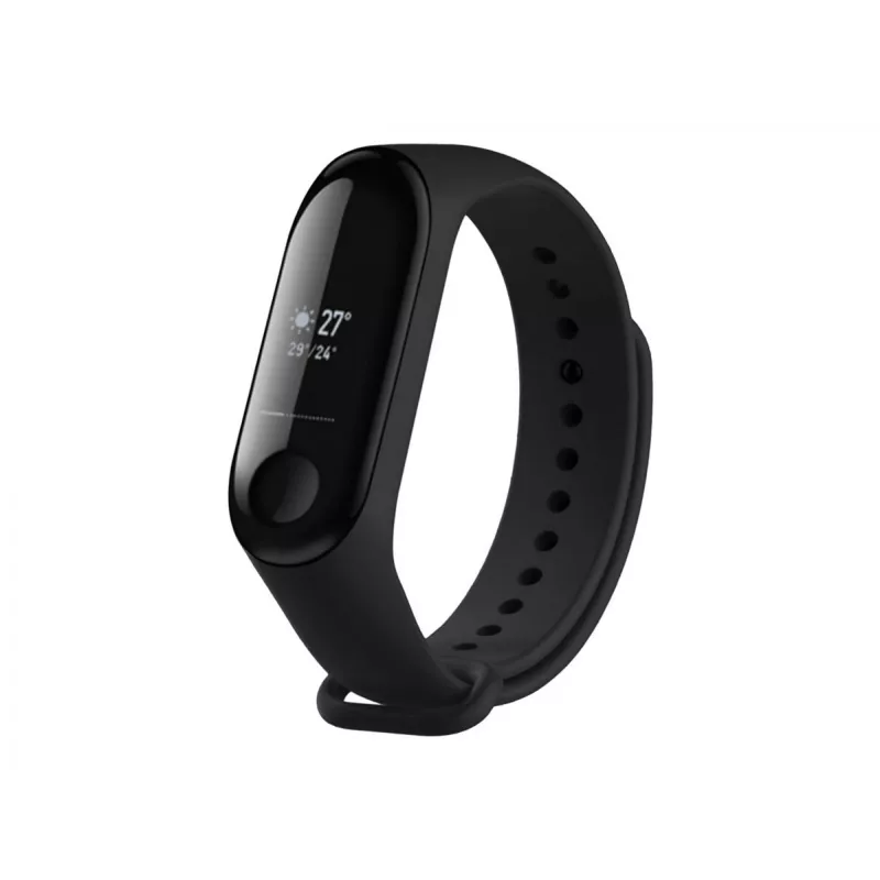 Silicinė juostelė FIXED, skirta Xiaomi Mi Band 3/4 — juoda, pakeičiama lanksti patvari silikoninė
