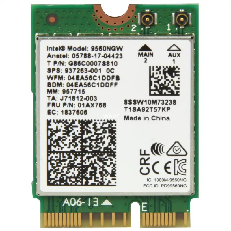Intel Wireless-AC 9560 – belaidžio ryšio adapteris – M.2 2230 – 802.11b, 802.11a, 802.11g, 802.11n, 802.11ac, Bluetooth 5.0