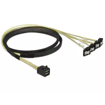 SCSI kabelis DeLOCK 85685 Juodas Geltonas 1 m 1 x Mini SAS HD SFF-8643 4 x SATA 7 pin
