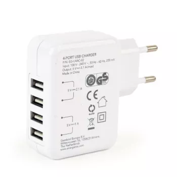 USB įkroviklis universalus baltas 4 prievadai EG-U4AC-02 Gembird