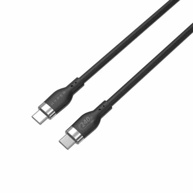 HYPER HyperJuice 240W Silikoninis USB-C į USB-C laidas (2m) - Juodas