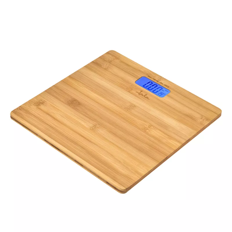 Elektrinės asmeninės svarstyklės Jata HBAS1489 – 180 kg, 100 g tikslumas, 10,2 cm LCD, bambuko platforma