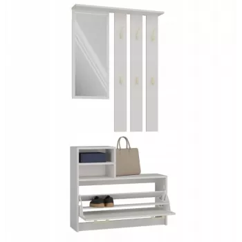 Spintelė batų laikymui VERA Cashmere GS1 — 1800×850×240 mm, su veidrodžiu, 1 lentyna, 6 kabliukais